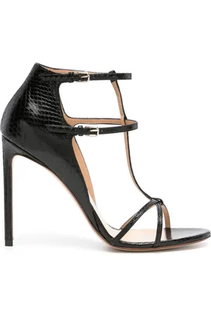 Francesco Russo Sandalen mit Schlangenledereffekt