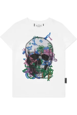 Philipp Plein Totenkopf-T-Shirt mit Kristallverzierung