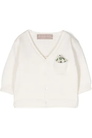 LA STUPENDERIA Gerippter Cardigan mit V-Ausschnitt