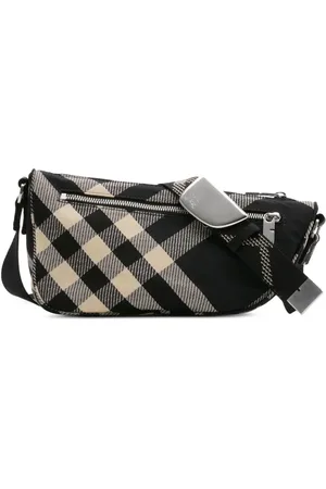 Burberry Kleine Shield Kuriertasche mit Check