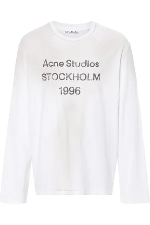 Acne Studios Distressed-T-Shirt mit Logo-Print