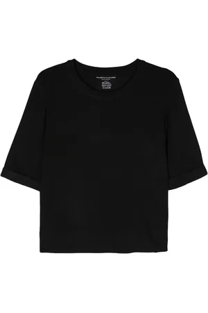 Majestic T-Shirt mit umgeschlagenen Ärmeln