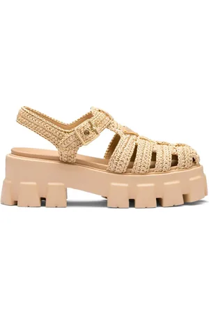Prada Sandalen aus gewebtem Bast