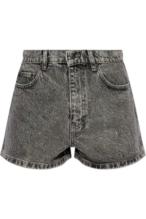 ROTATE Jeans-Shorts mit Acid-Wash-Effekt