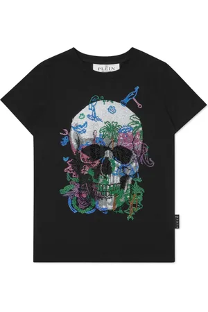 Philipp Plein Totenkopf-T-Shirt mit Kristallverzierung