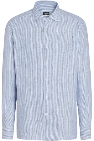 Ermenegildo Zegna Gestreiftes Oasi Leinenhemd