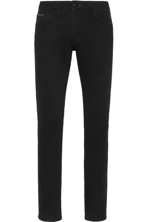 Philipp Plein Halbhohe Lion Circus Slim-Fit-Jeans