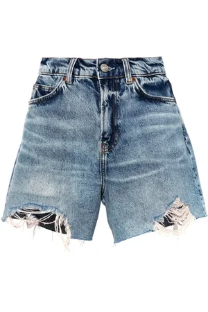 Reformation Jeans-Shorts mit Acid-Wash-Effekt