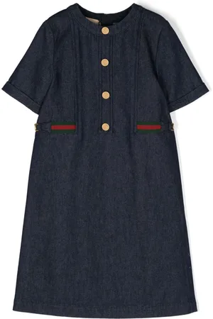 Gucci Mini-Jeanskleid mit Webdetail