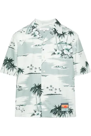 Maison Kitsuné Bowlinghemd mit Insel-Print