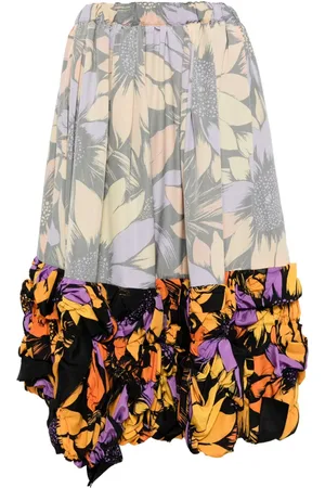 Comme des Garçons Midirock mit Blumen-Print