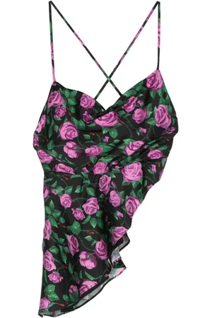Chiara Ferragni Asymmetrisches Tanktop mit Blumen