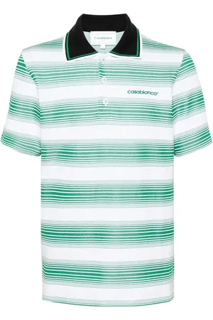 Casablanca Gestreiftes Poloshirt mit Logo-Stickerei