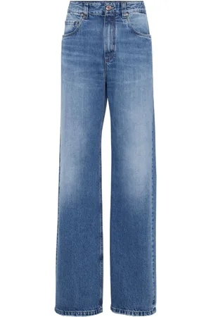 Brunello Cucinelli Halbhohe Wide-Leg-Jeans