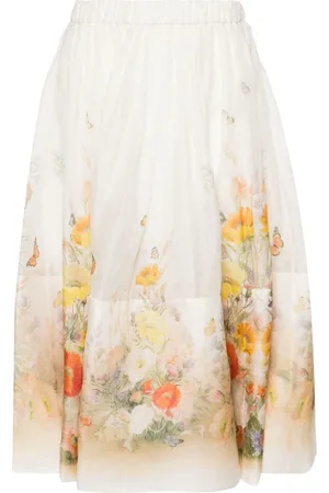 ZIMMERMANN Tranquillity Midirock mit Blumen-Print