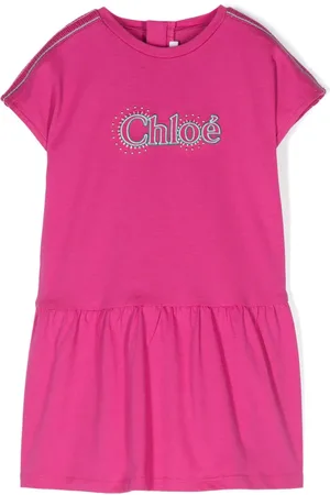 Chloé Kleid mit Logo-Stickerei