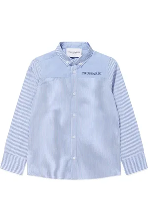 Trussardi Gestreiftes Hemd mit Logo-Stickerei