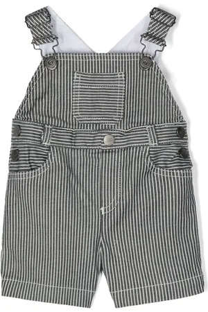 Emporio Armani Gestreifte Latzhose mit Logo-Stickerei