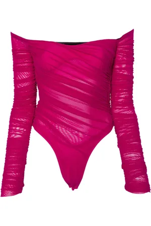 MUGLER Schulterfreier Body mit Raffung