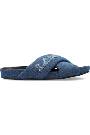 Lanvin Jeans-Pantoletten mit Logo-Stickerei