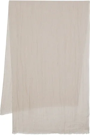 Brunello Cucinelli Gestreifter Schal mit Metallic-Garn