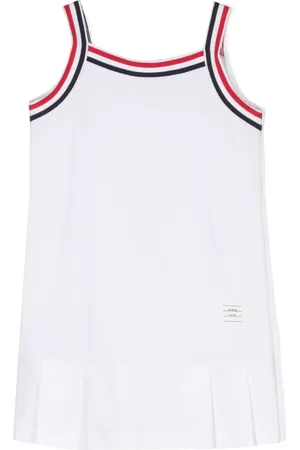 Thom Browne Falten-Minikleid mit RWB-Streifen