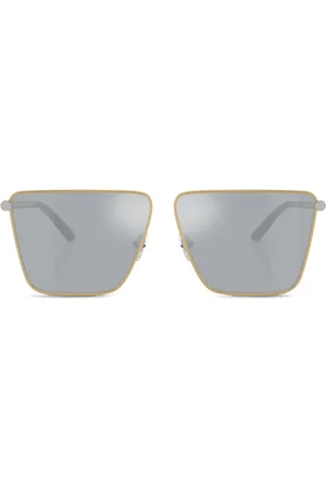 VERSACE Tubular Greca Sonnenbrille mit eckigem Gestell