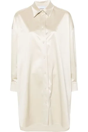 Harris Wharf London Satin-Hemdkleid mit Knöpfen