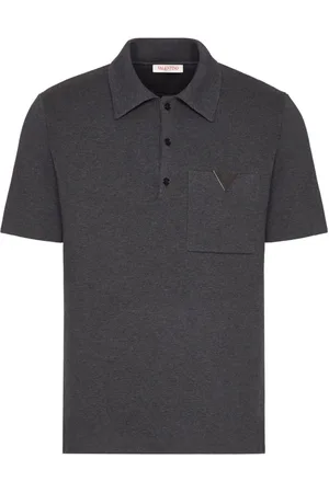 VALENTINO GARAVANI Meliertes Poloshirt mit Logo-Schild