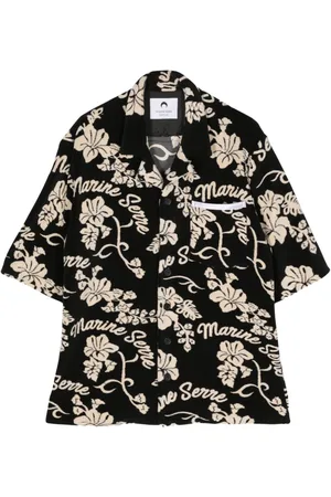 Marine Serre Patterned-jacquard terry-cloth shirt