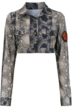 AMIR SLAMA Cropped-Jacke mit Print