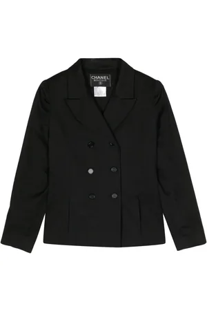CHANEL 1998 doppelreihiger Blazer mit Logo-Knöpfen