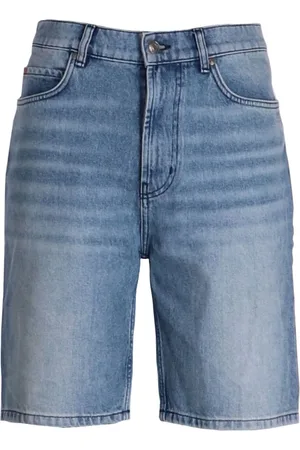 HUGO BOSS Jeans-Shorts mit Tragefalten