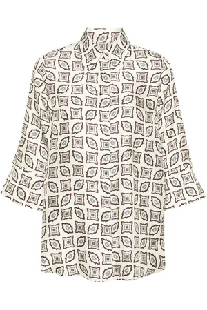 ALBERTO BIANI Seidenhemd mit geometrischem Print