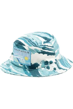 Maison Kitsuné X Vilebrequin Fischerhut mit Batikmuster
