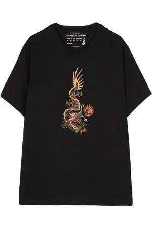 Maharishi T-Shirt mit Drachenstickerei