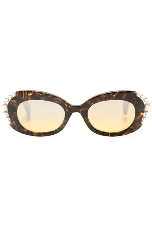 Vivienne Westwood Vivienne Pearl Sonnenbrille mit ovalem Gestell