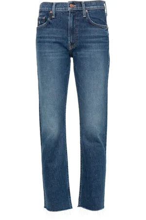 Mother Halbhohe Ride Straight-Leg-Jeans