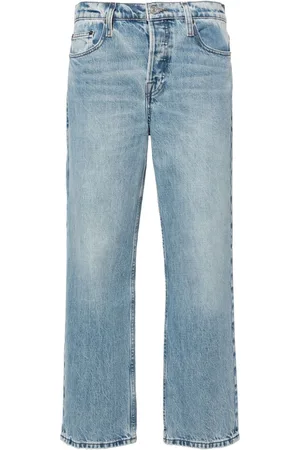 Frame Halbhohe Slouchy Jeans mit geradem Bein