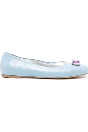 Madison.Maison Marion Turquoise Jeweled Ballerinas