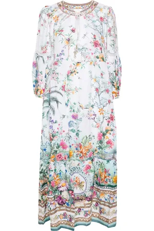 Camilla Plumes and Parterres Maxikleid aus Leinen