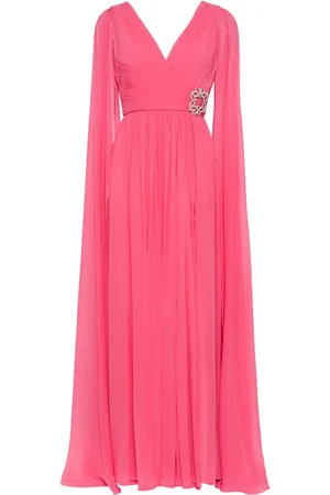 Elie saab Seidenrobe mit V-Ausschnitt