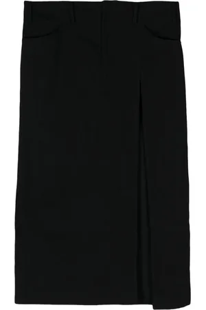 YOHJI YAMAMOTO Jeans-Maxirock mit Schlitz