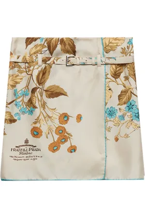 Prada Rock aus Seide mit Blumen-Print