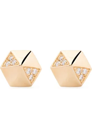 HARWELL GODFREY 18kt Pyramid Gelbgoldohrstecker mit Diamant