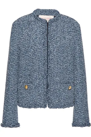 VALENTINO GARAVANI Tweed-Jacke mit rundem Ausschnitt