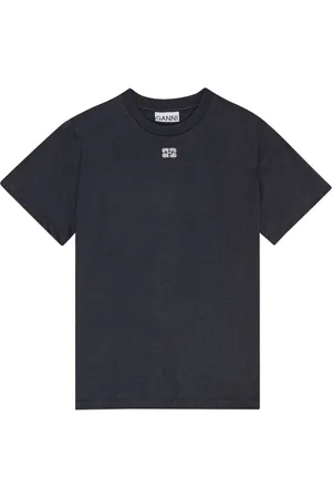 Ganni T-Shirt mit Logo-Verzierung