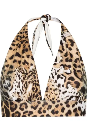 Roberto Cavalli Bikinioberteil mit Jaguar-Print