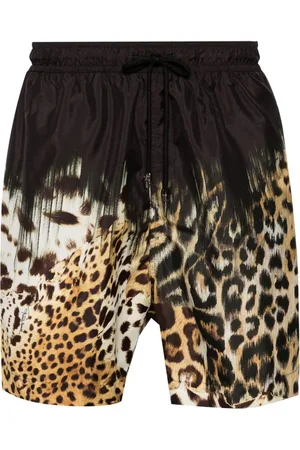 Roberto Cavalli Leoparden-Badeshorts mit Tiger Tooth-Detail