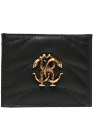 Roberto Cavalli Gestepptes Kartenetui mit Monogramm-Schild